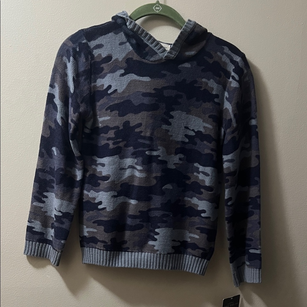 Rorie Whelan-Kids’ Camouflage Sweater - Blue and Gray-Like New-Large 10/12